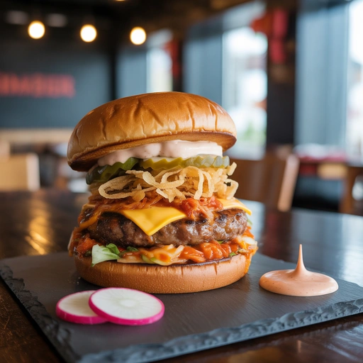 泡菜碎牛肉汉堡